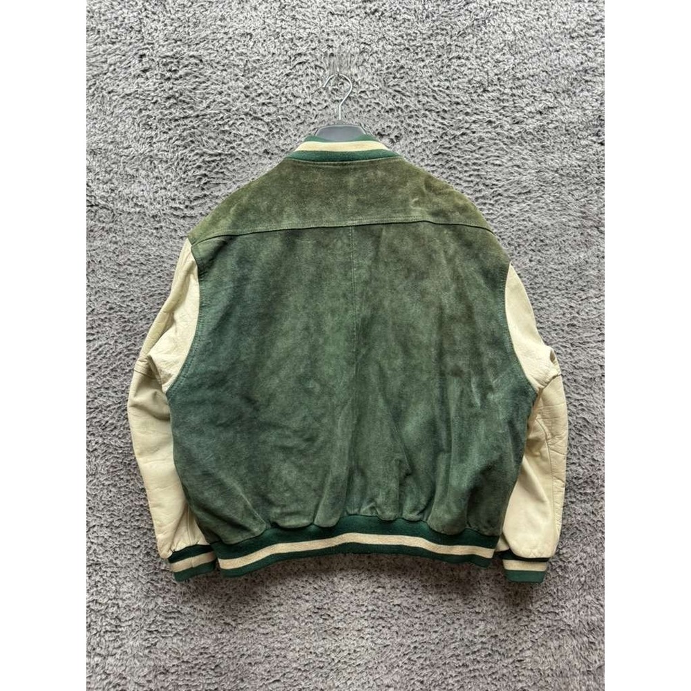 Vintage Gap Best Basics State Champs 1954 Suede Varsity Jacket Green Mens Size L - Picture 2 of 16